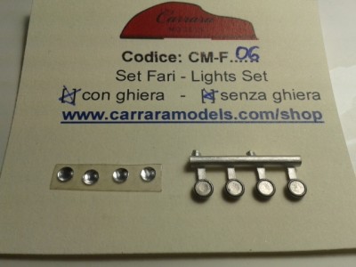 CM-F06 n° 4 Fari di 2,8 mm con ghiera diametro 3,8 mm Bianco